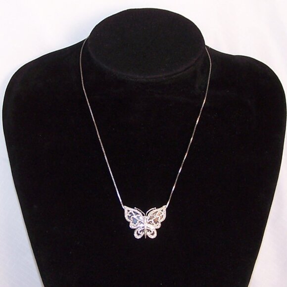 Diamond-Studded Butterfly Necklace - Picture 2 of 6